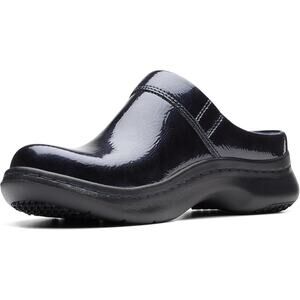 NWT Clarks Unisex ClarksPro Clog Sneaker, Navy Paten-Size 11 US Women